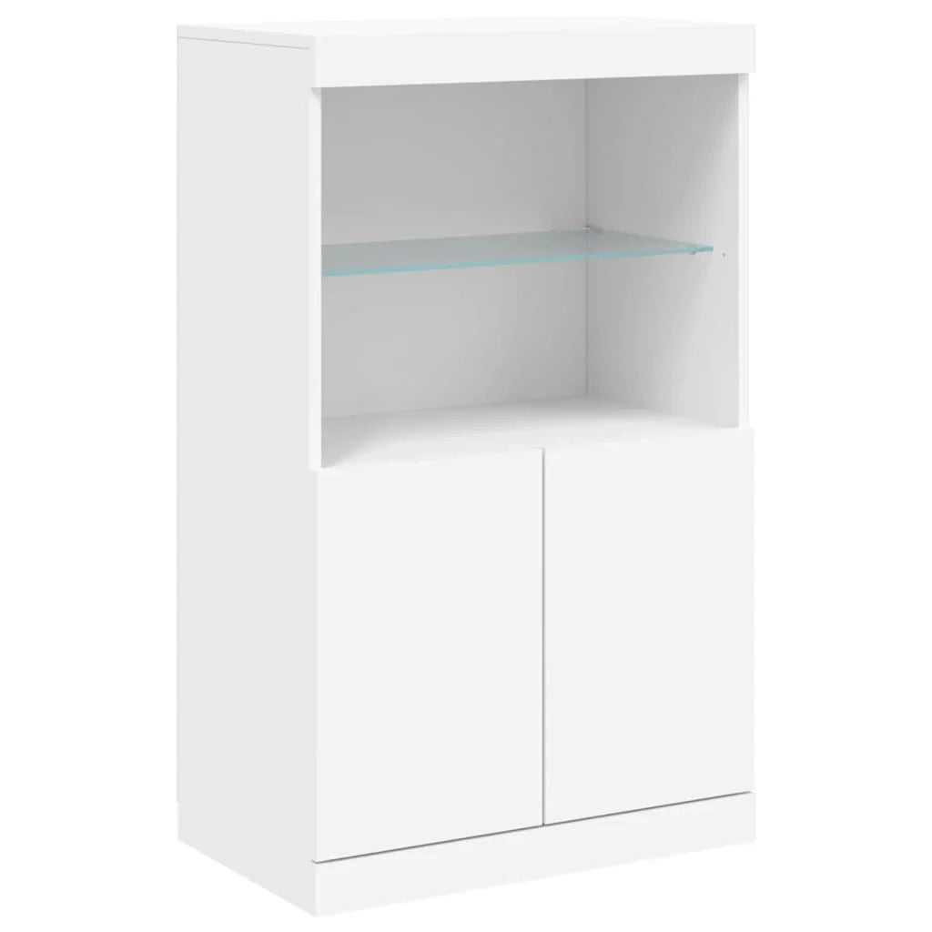 Buffet credenza cassettiera armadio mobile contenitore organizer per cucina soggiorno salotto con luci LED 60,5 x 37 x 100 cm bianco 02_0029854