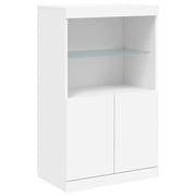 Buffet credenza cassettiera armadio mobile contenitore organizer per cucina soggiorno salotto con luci LED 60,5 x 37 x 100 cm bianco 02_0029854