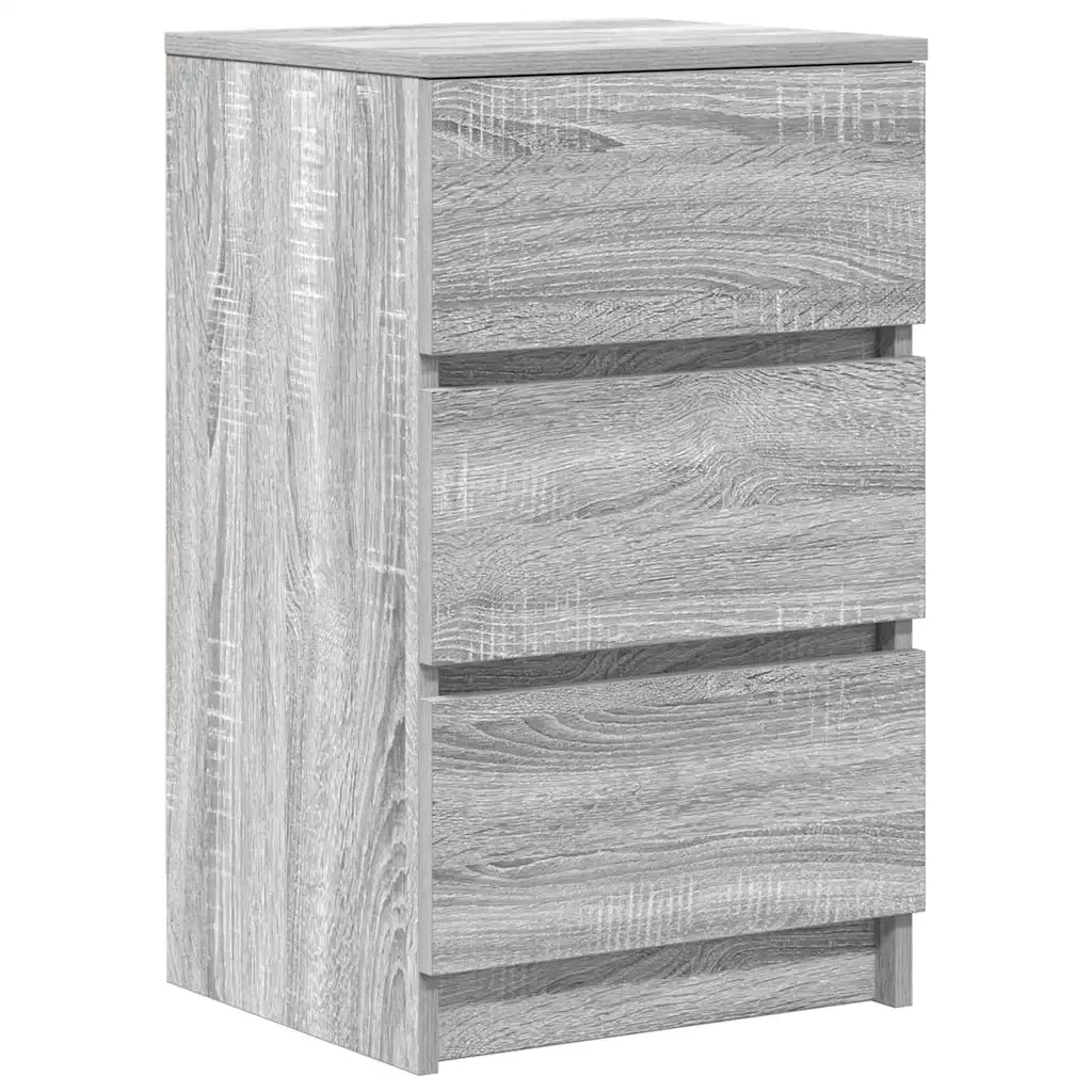 vidaXL Comodini con 3 Cassetti 2 pz Grigio Sonoma 39x35x65 cm