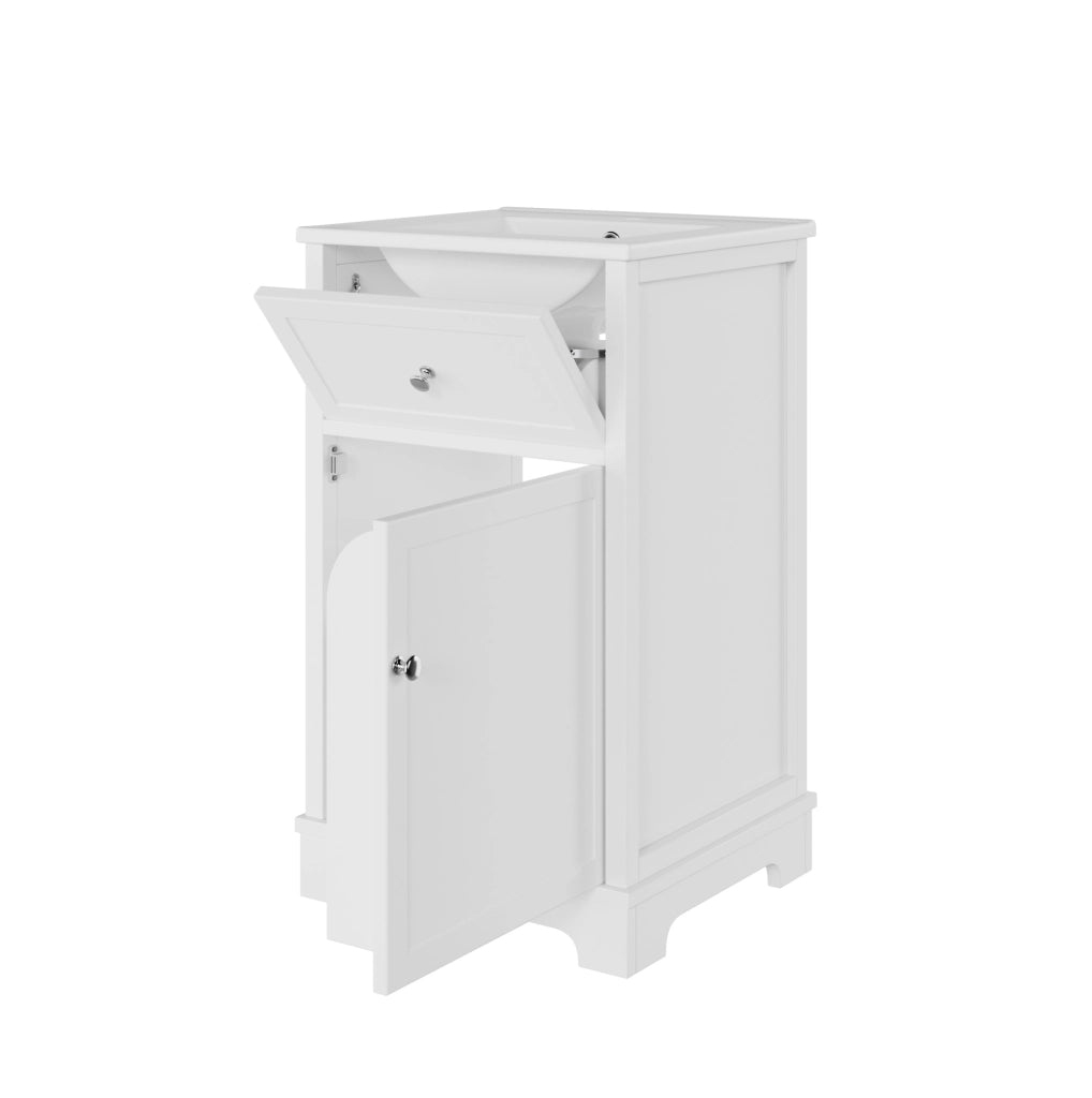 Mobile bagno 51x46x87 cm bianco MDF con lavabo e cassetto