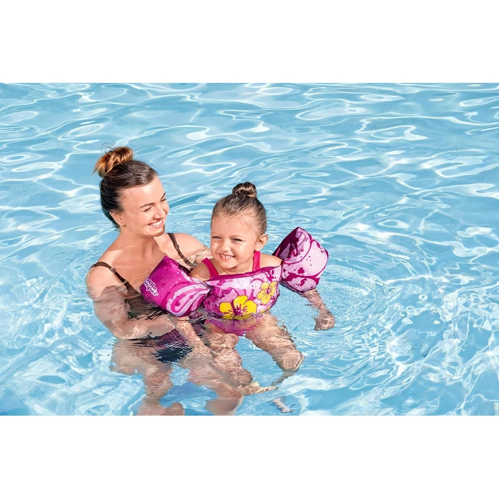 Trade Shop - Gilet Salvagente Per Bambini Fiori Tropicali Giubbotto Galleggiante Con Braccioli 90144 -