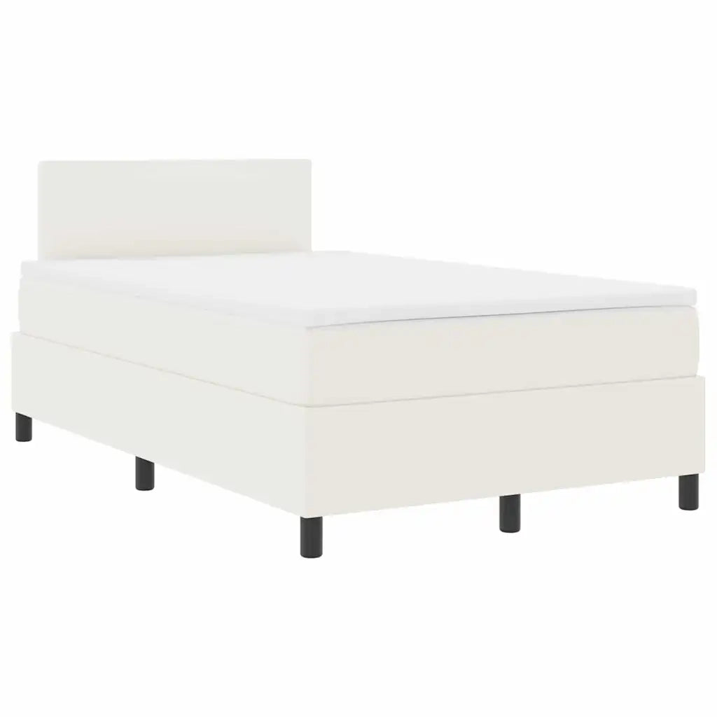 Letto a molle Crema e Bianco 120 x 200 cm Tessuto in Cords 3337509