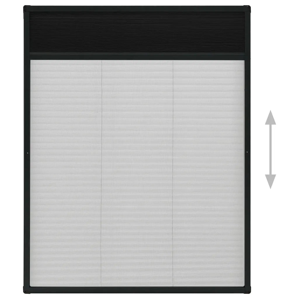Zanzariera Plissettata Finestre in Alluminio Antracite 80x100cm cod mxl 55069