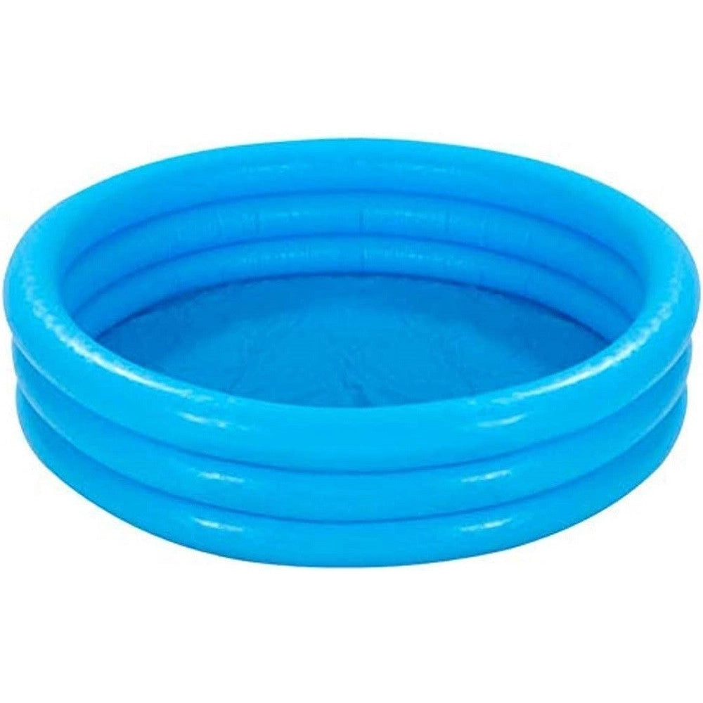 Trade Shop - Piscina Per Bambini Gonfiabile A Tre Anelli Crystal Blu 114x25 Cm Giardino 59416 -