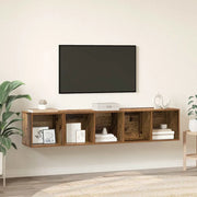 Set di mobili TV 2 pz-Set di 2 Credenza per TV Legno vecchio Legno multistrato