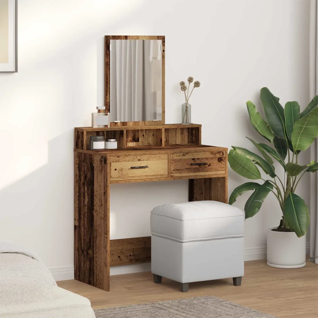 Toeletta | Tavolo da Trucco con cassetto Legno vecchio 79 x 41 x 140 cm