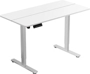 Scrivania da seduta in piedi elettrica, scrivania da gioco regolabile in altezza con 3 preset di memoria, protezione anti-collisione, gancio per cuffie, carico 91 kg, 120 x 60 cm (bianco)