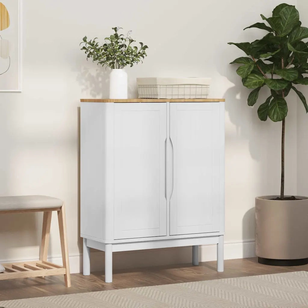 Credenza FLORO Bianco 70 x 30 x 70,5 cm Legno di Pino Massello 42011248