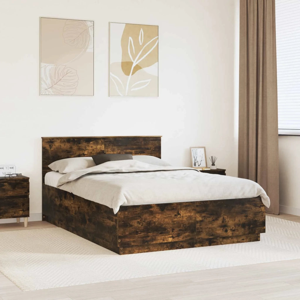 Struttura del letto Rovere fumé 150 x 200 cm Legno multistrato 3408065