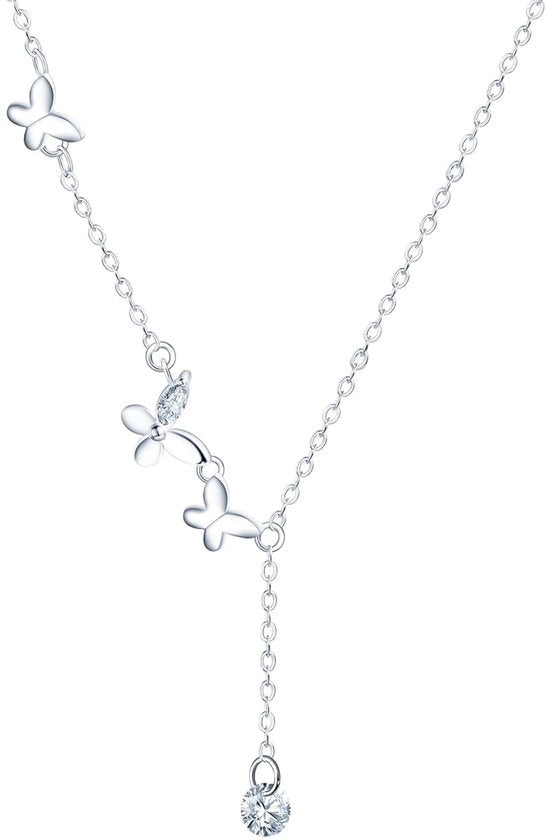 Collana da donna con Farfalla - 925 Sterlino Argento - Zirkonia