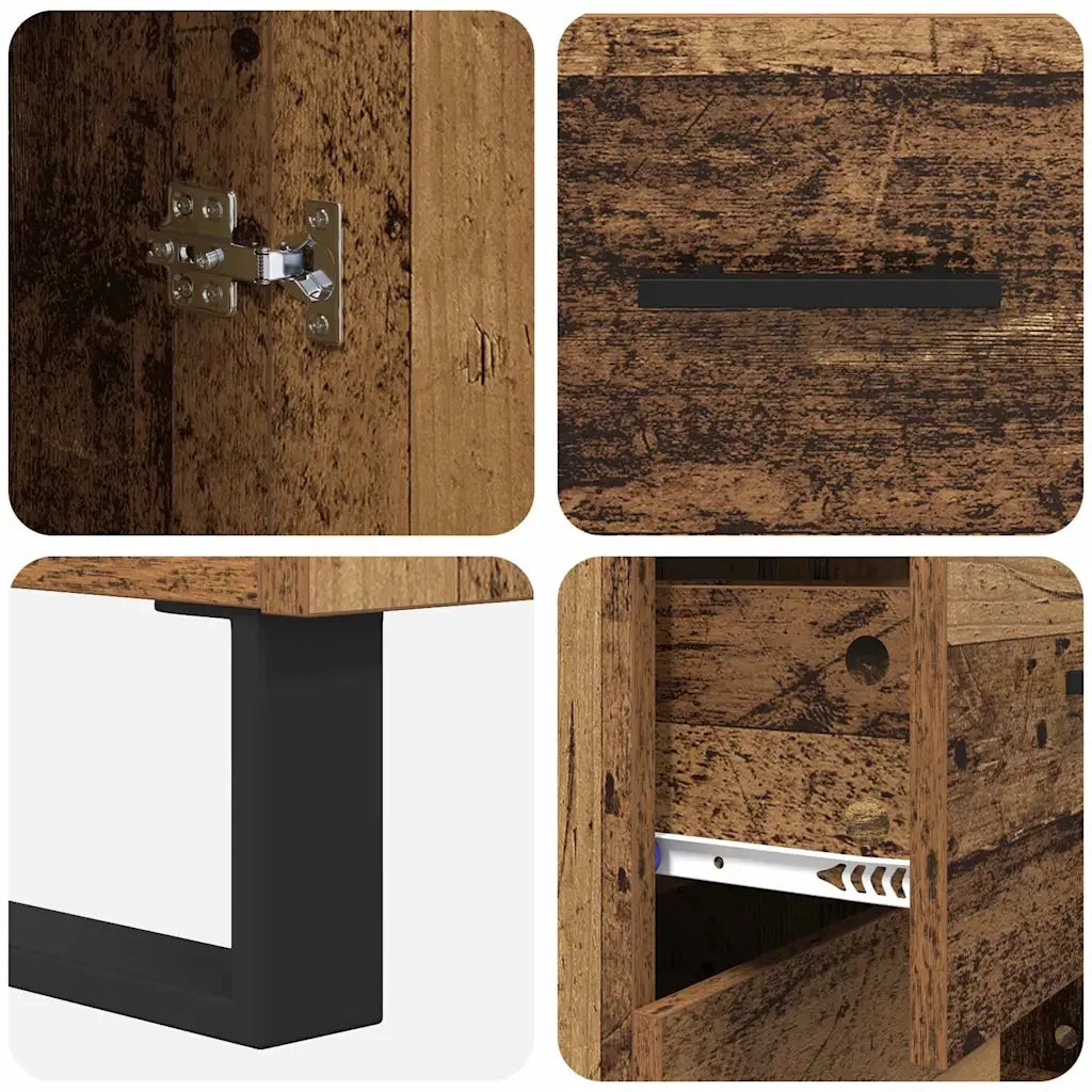 Credenza con Cassetto-Buffet-Armadio da cucina Legno vecchio 69,5 x 34 x 90 cm 913443