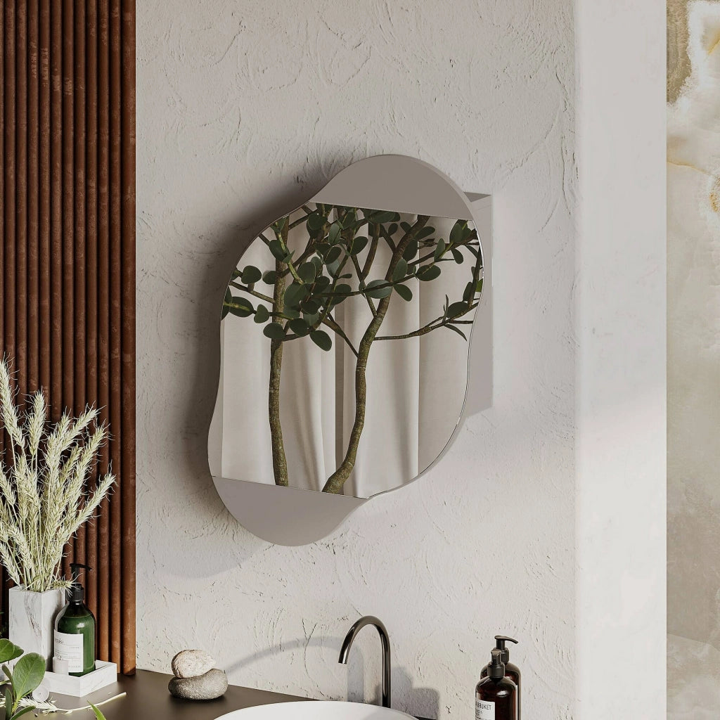 Asterisco, Specchio Materiale Struttura in Vetro, 60x75h cm Beige