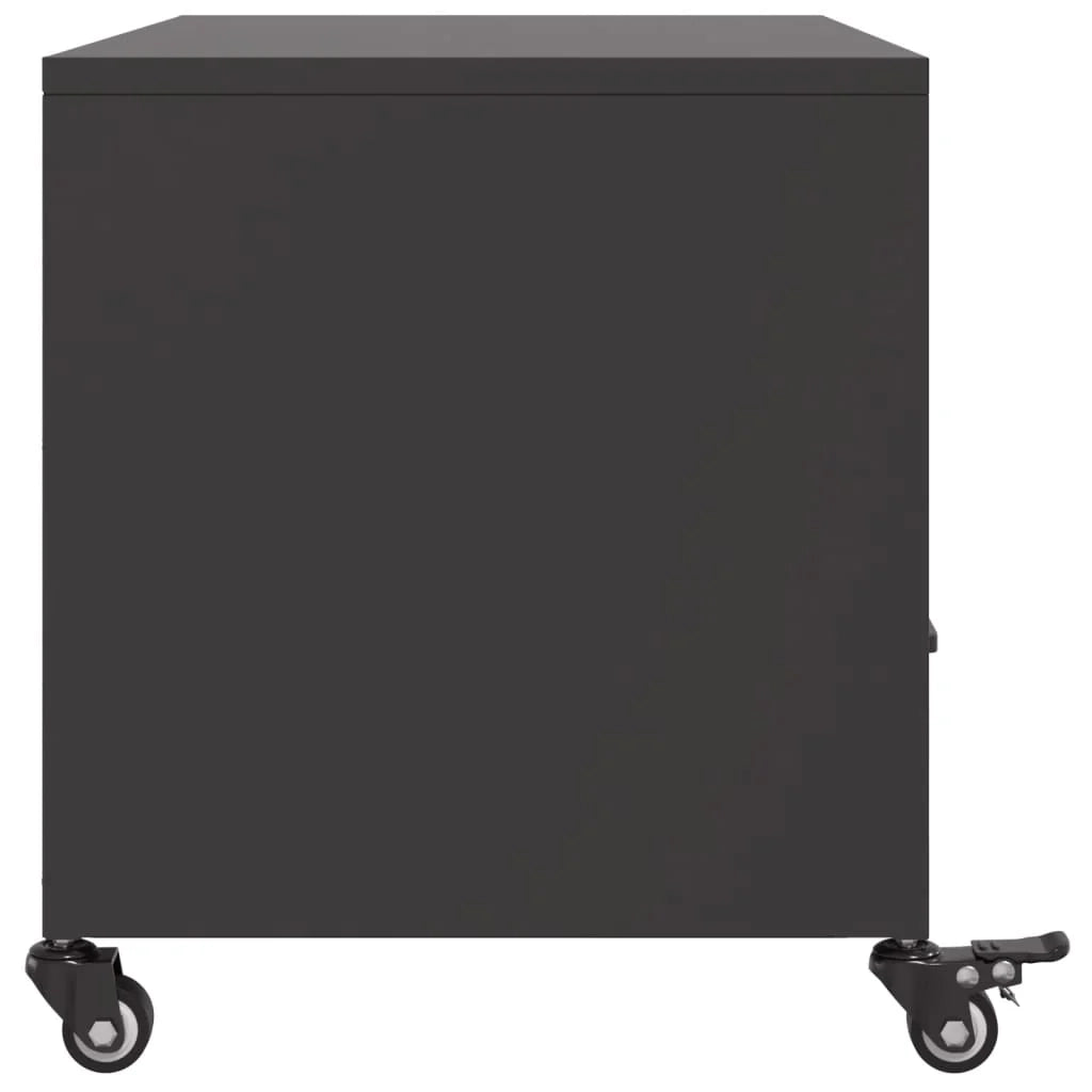 Mobile TV multimediale mensola TV credenza TV adatto per sala da pranzo soggiorno camera da letto 68 x 39 x 43,5 cm acciaio nero 02_0026153