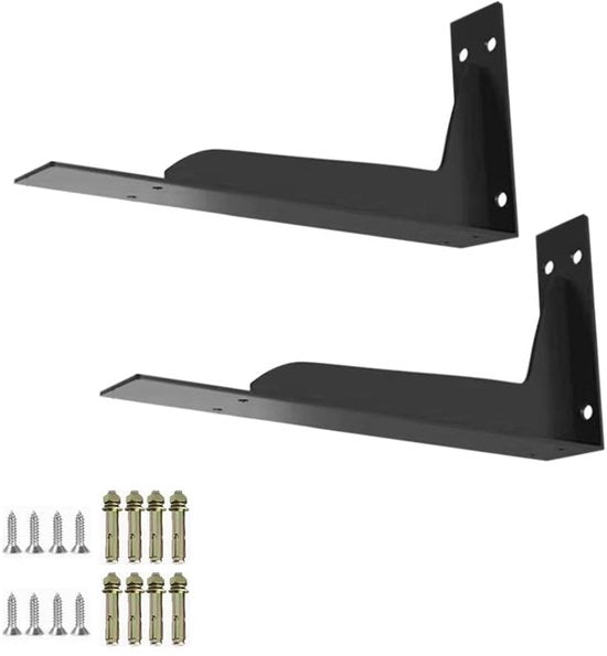 Supporti per tavola in acciaio - 2 pezzi - L-shape - Nero - 140x144mm