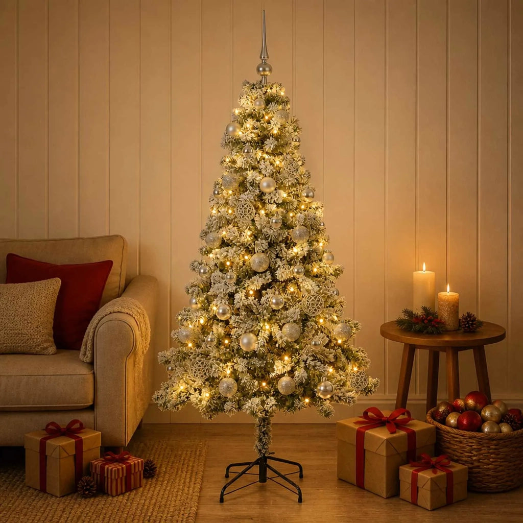 Albero di Natale Artificiale con Palline 120 cm 150 LED 3460830