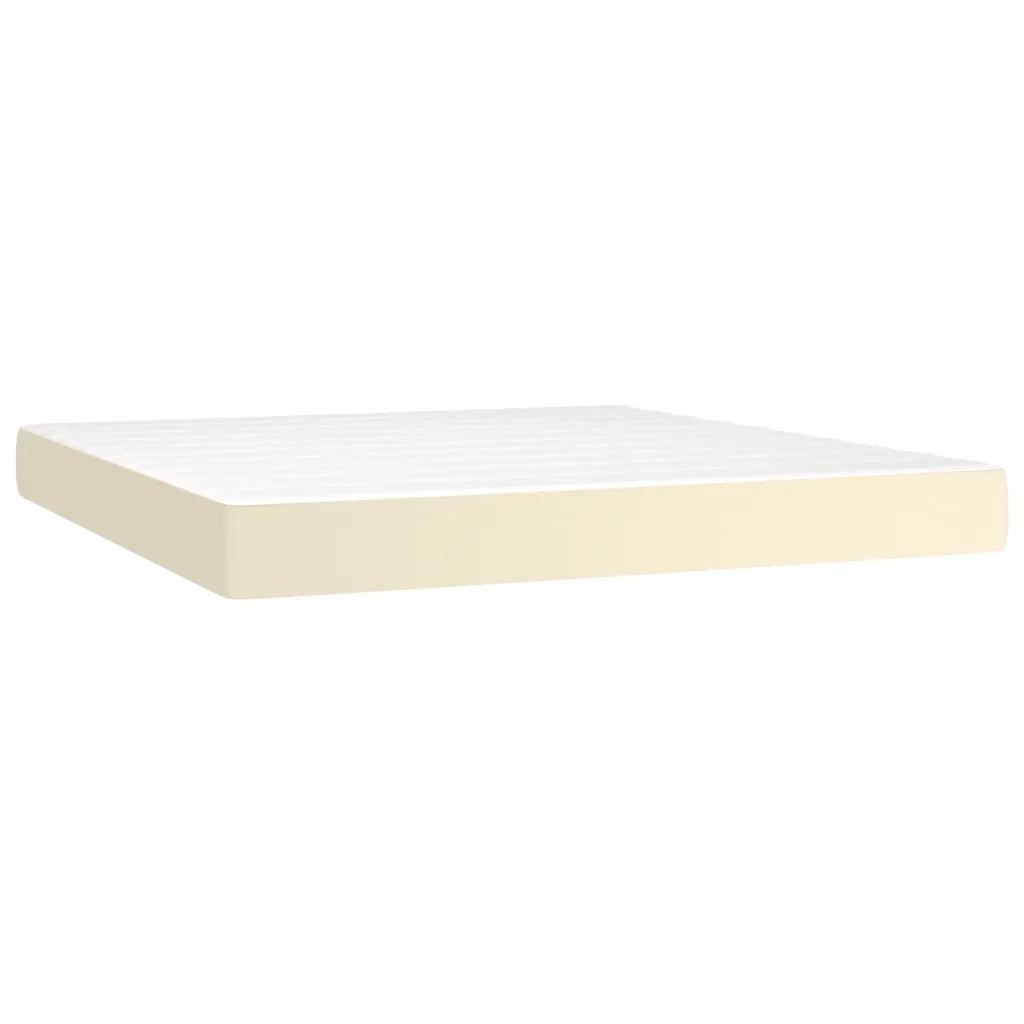 Giroletto a Molle con Materasso Crema 180x200 cm in Similpelle cod mxl 57766