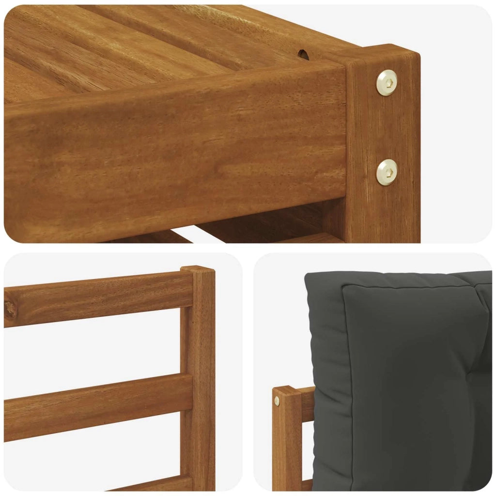 Set di divani da esterno con cuscino 5 pcs Naturale e Antracite