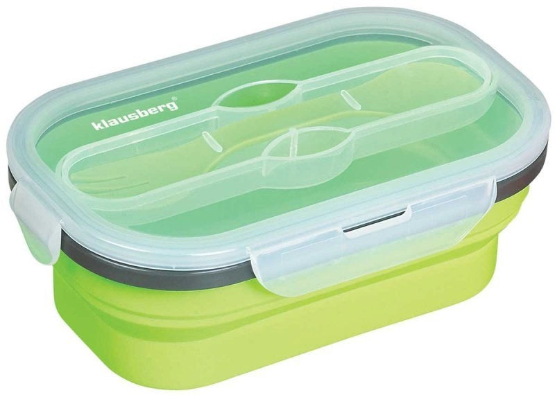 Klausberg KB-7022 Portapranzo pieghevole in silicone con posate