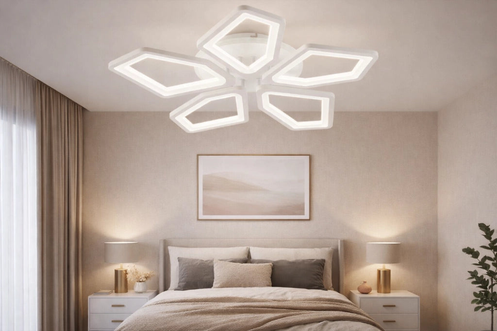 Plafoniera LED geometrica dimmerabile bianca Vargo