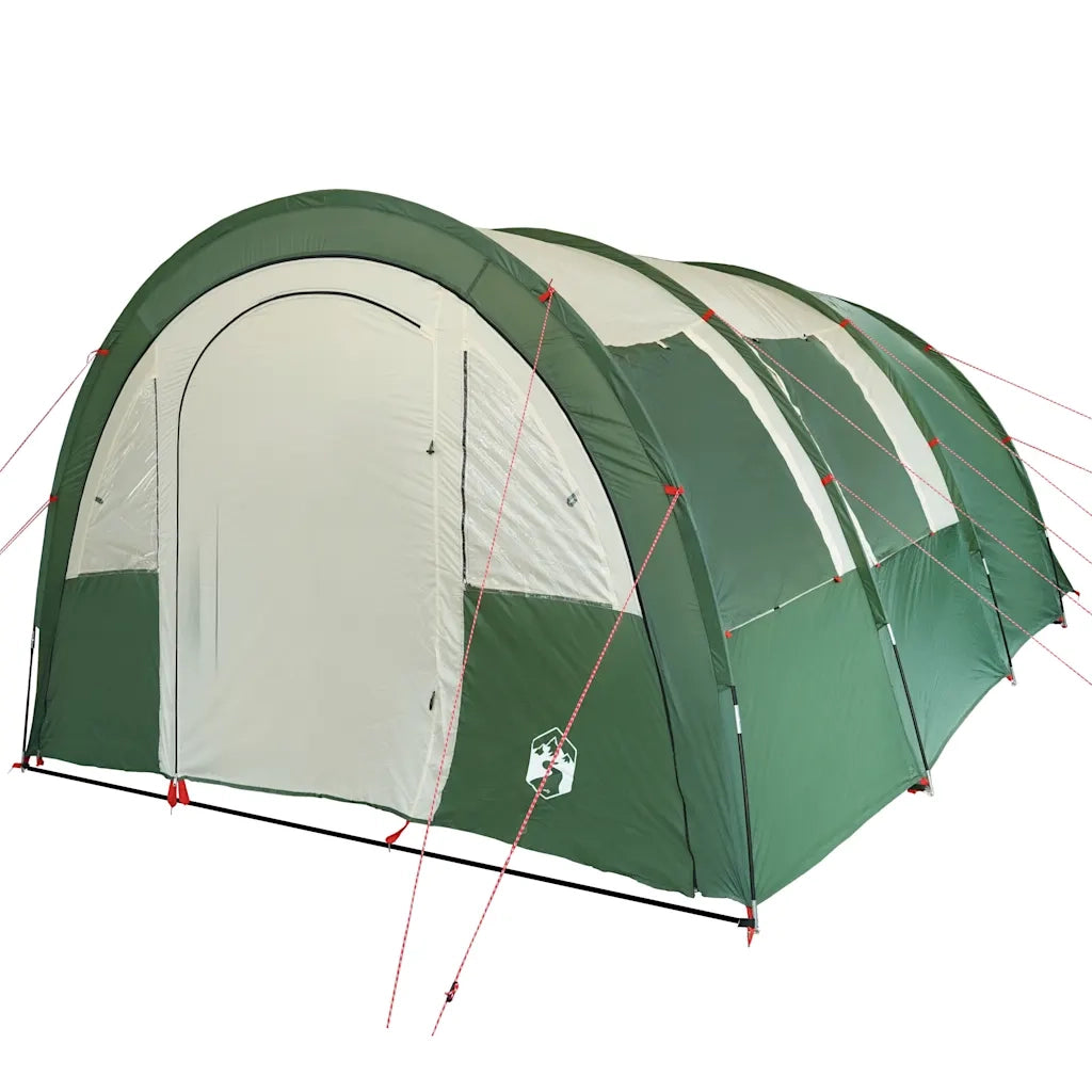 Tenda da Campeggio a Tunnel per 4 Persone Verde Impermeabile 94400