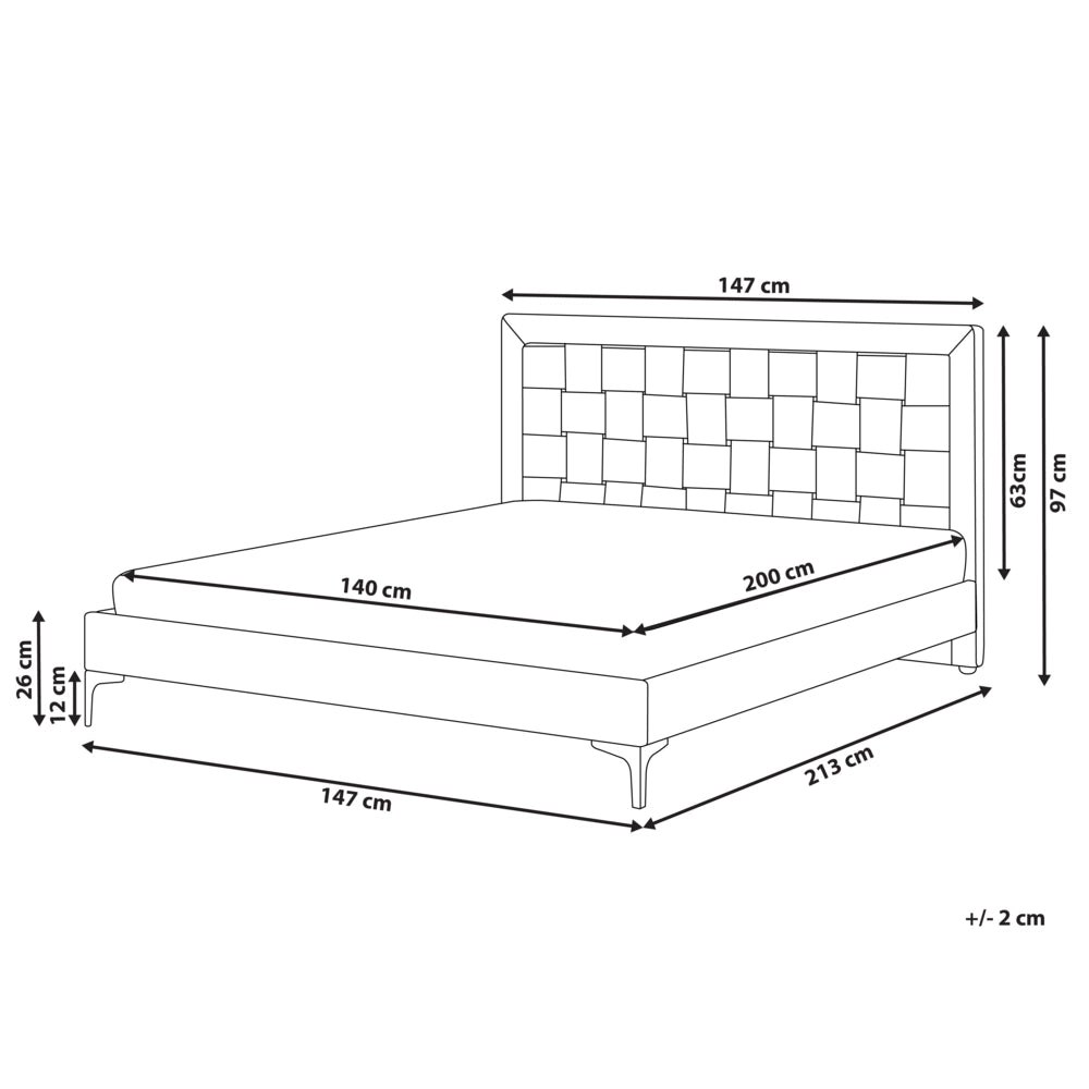 Letto Imbottito Matrimoniale 140 x 200 cm Testiera Taupè Velluto Gambe Dorate
