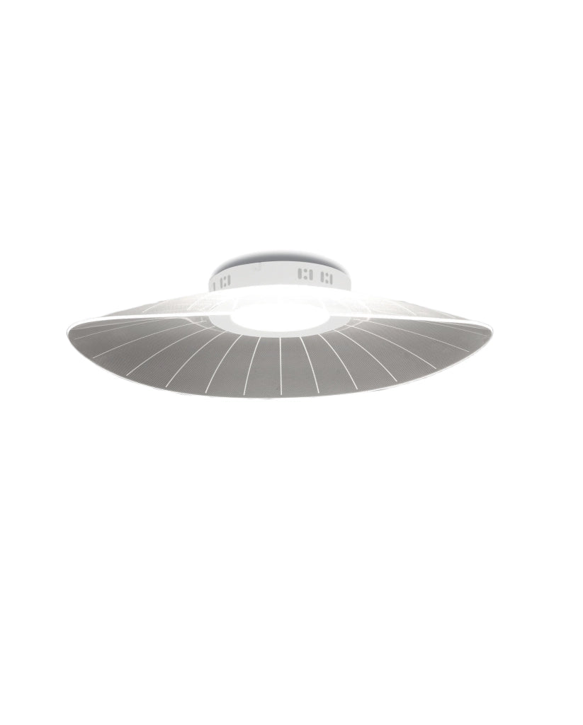 Vela Plafoniera LED Integrato 24W 4000lm 3000K Warm White Struttura Metallo e Metacrilato Bianco Dimmerabile a Taglio di Fase IP20 59x43x12cm