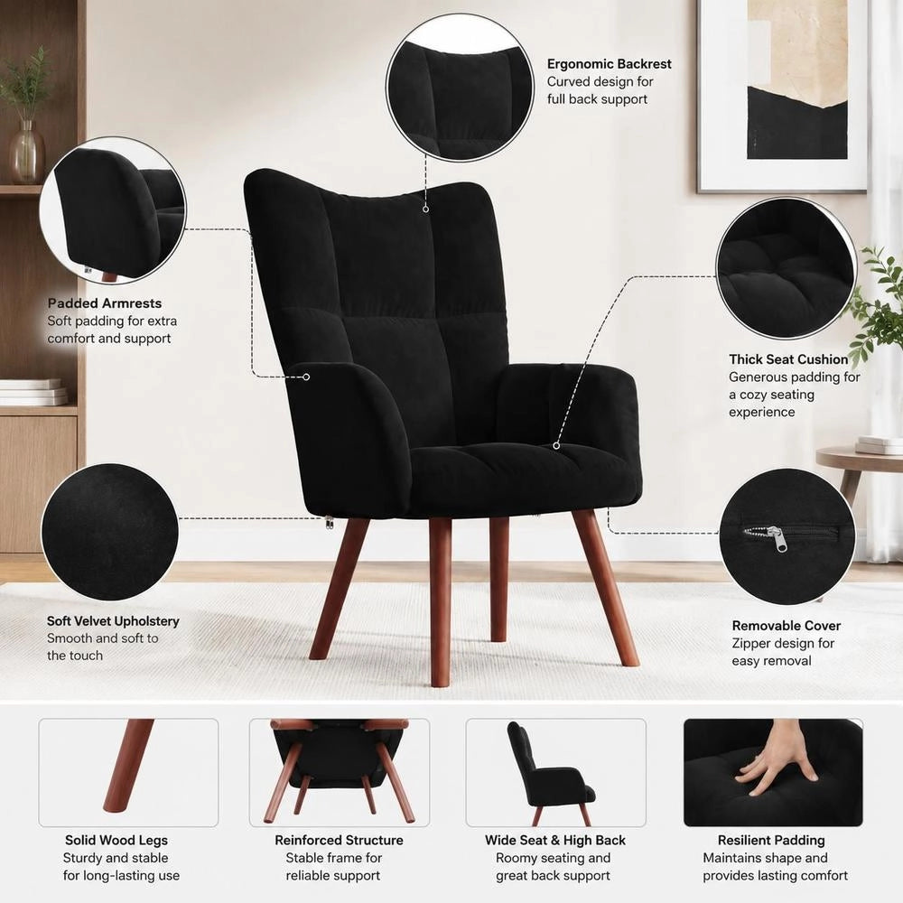 Black Velvet Recliner