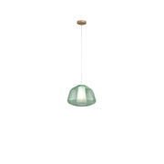 Sospensione Contemporaneo Double Skin Metallo Ottone Vetro Verde 1 Luce E27