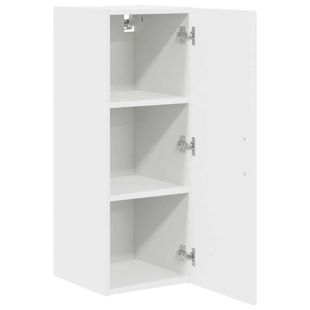 Set di 2 pensili da cucina moderni 30 x 31 x 80 cm con ampio spazio contenitivo e design elegante in legno composito bianco. Codice articolo: 02_0053684.