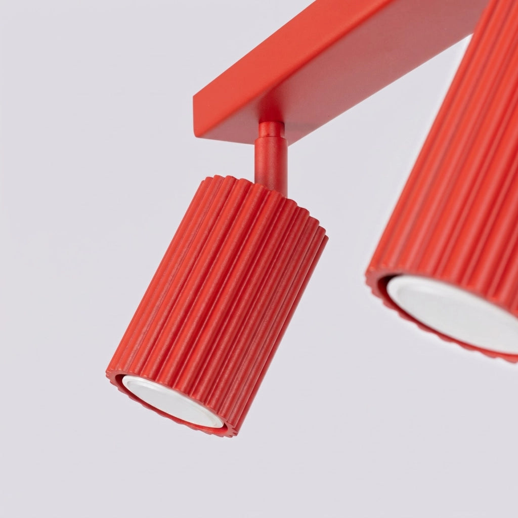 Plafoniera KARBON 2 rosso