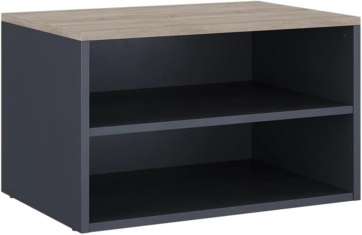 Credenza Betti, Antracite/Sonoma, 60 x 36 cm con porte, adatto per la conservazione in soggiorno o in camera da letto