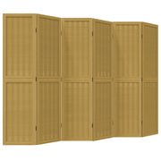 Divisorio Ambienti 6 Pannelli-Set di 6 pannelli Paravento Marrone Legno Massello Paulownia