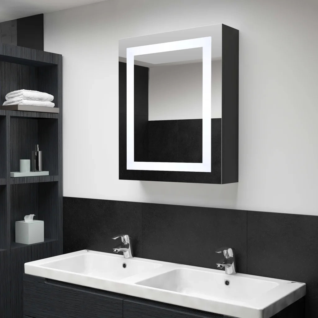 Armadietto Bagno | Armadio da bagno con Specchio e LED 50x13x70 cm