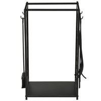 Portalegna Legnaia 46x29x70 cm in Acciaio con Attrezzi  Nero