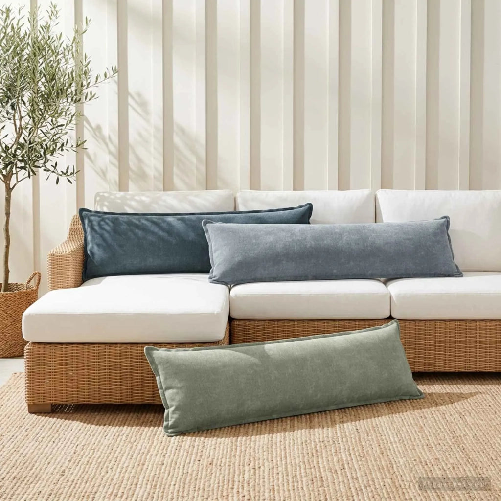 Federa 2 pz HOUTEN Verde 40 x 145 cm Tessuto Chenille 917249
