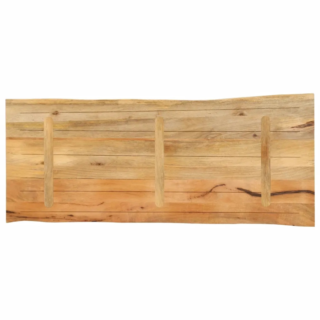 Piano Tavolo 140x60x3,8 cm Bordi Vivi in Legno Massello Mango 370745