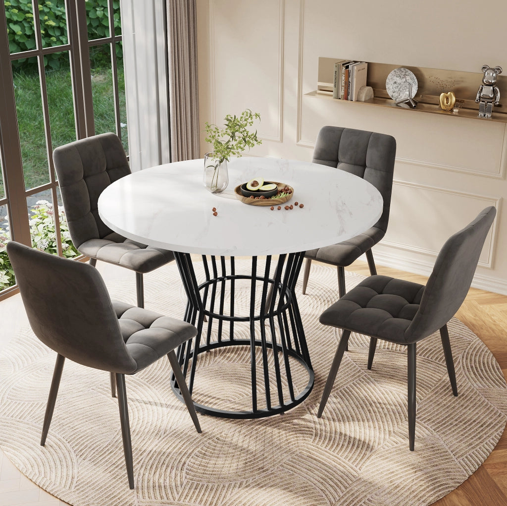 Set da pranzo 5 pezzi con tavolo rotondo
