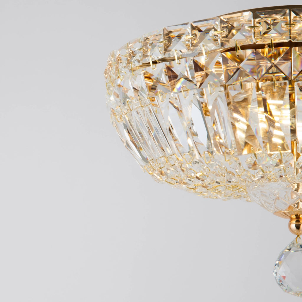 Maytoni Plafoniera contemporanea Basfor 3 luci E14 oro metallo cristalli