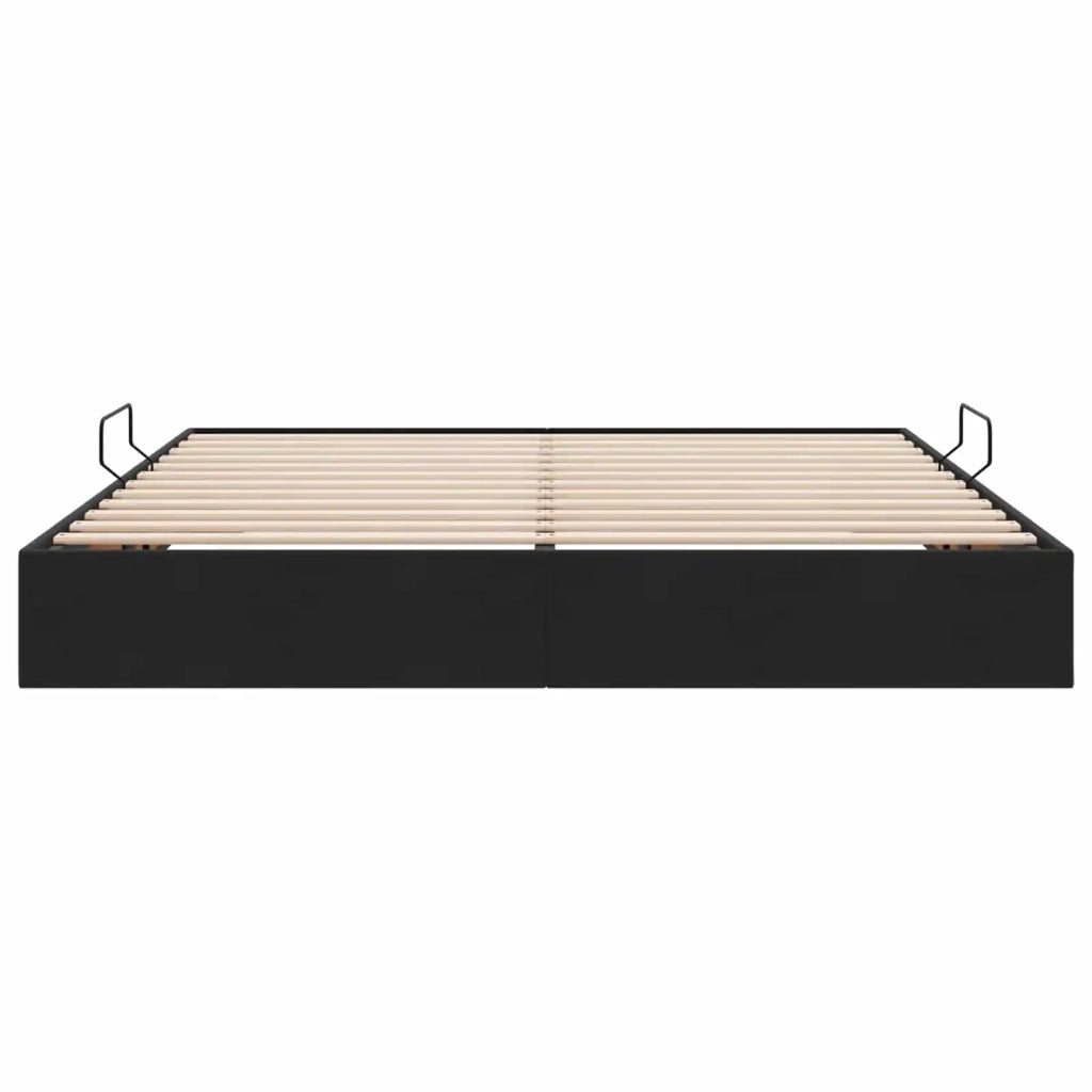 Letto ottomano con archiviazione Nero 160 x 200 cm Velluto 3442894