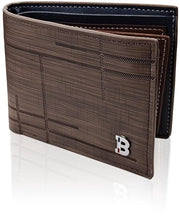 Portafoglio uomo in PU con chiusura a cerniera per carte e contanti, minimale per contanti, carte di credito e ricevute, colore marrone, S