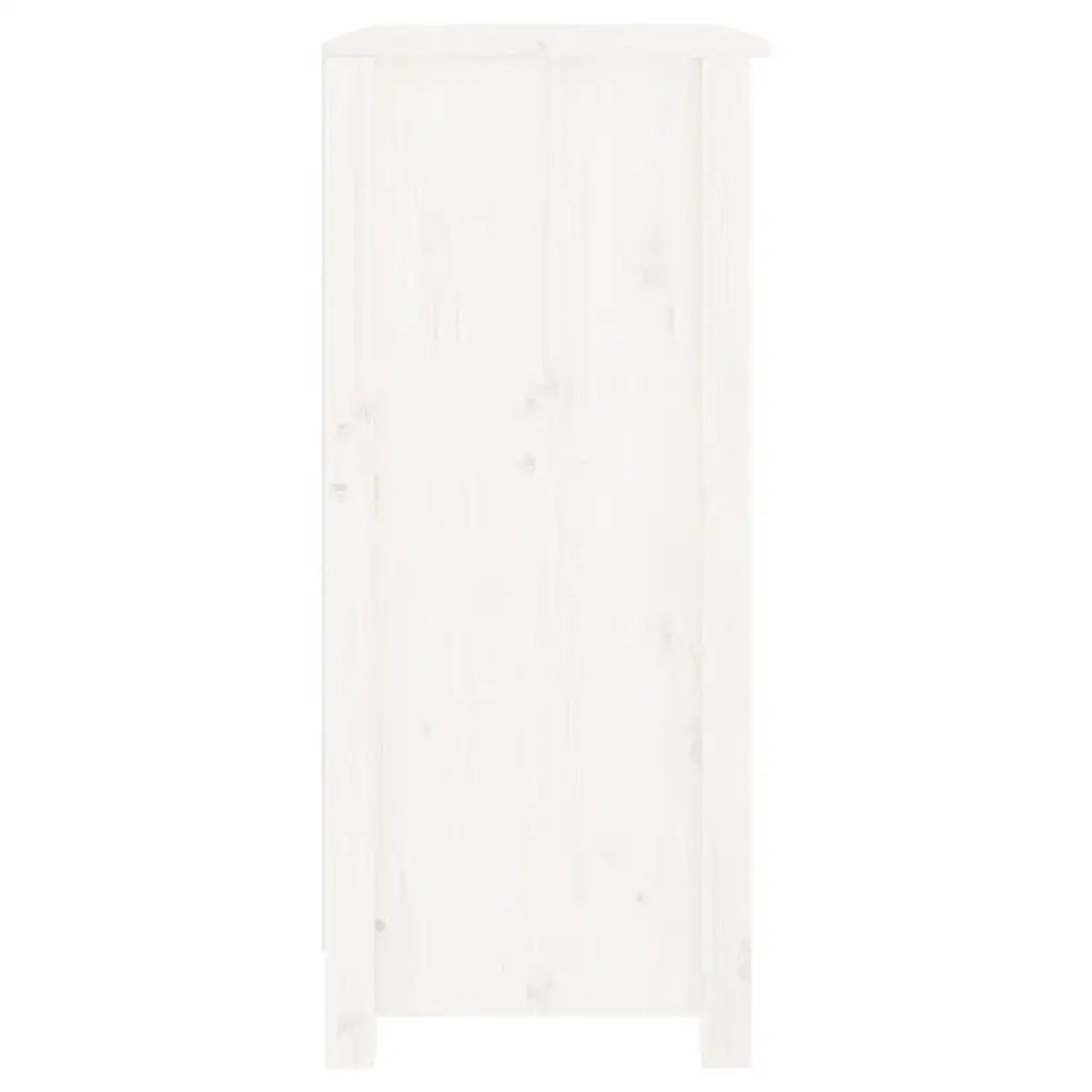 Credenza Bianca 70x35x80 cm in Legno Massello di Pino 813750