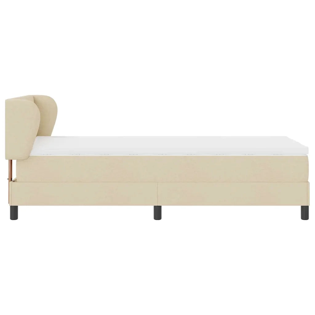 Letto a molle con materasso Crema 100 x 200 cm Tessuto 3340015
