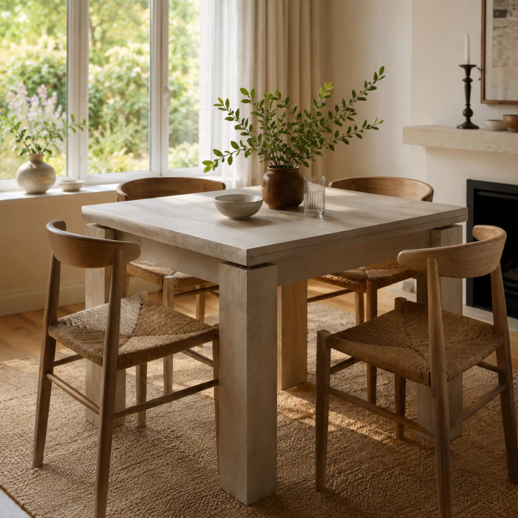 Tavolo Estensibile Moderno Da 4 A 8 Persone Con Struttura Solida Gambe Spesse Design Essenziale Apertura Centrale Perfetto Per Cucina O Sala Da Pranzo 90 X 90 / 180 X 90 Cm Cashmere