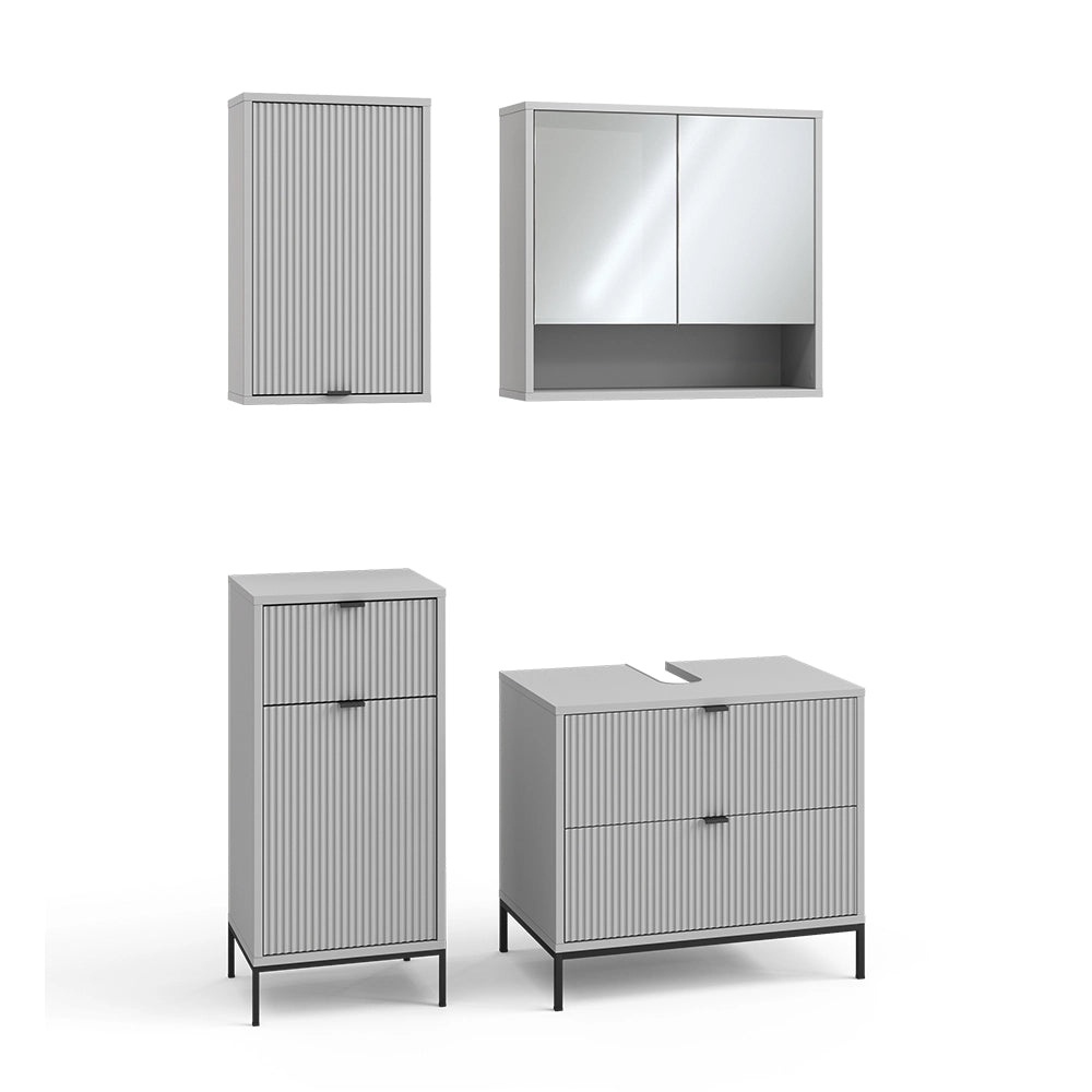 Vicco Set di mobili da bagno Grigio 4 parti
