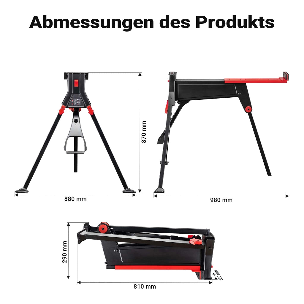 Banco da lavoro pieghevole con morsa 98 x 88 x 87 cm, tavolo da lavoro pieghevole con capacità max 200 kg, banco da lavoro officina