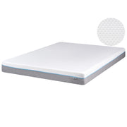 Materasso in Memory Foam Bianco con Tessuto Grigio Duro 160 x 200 cm