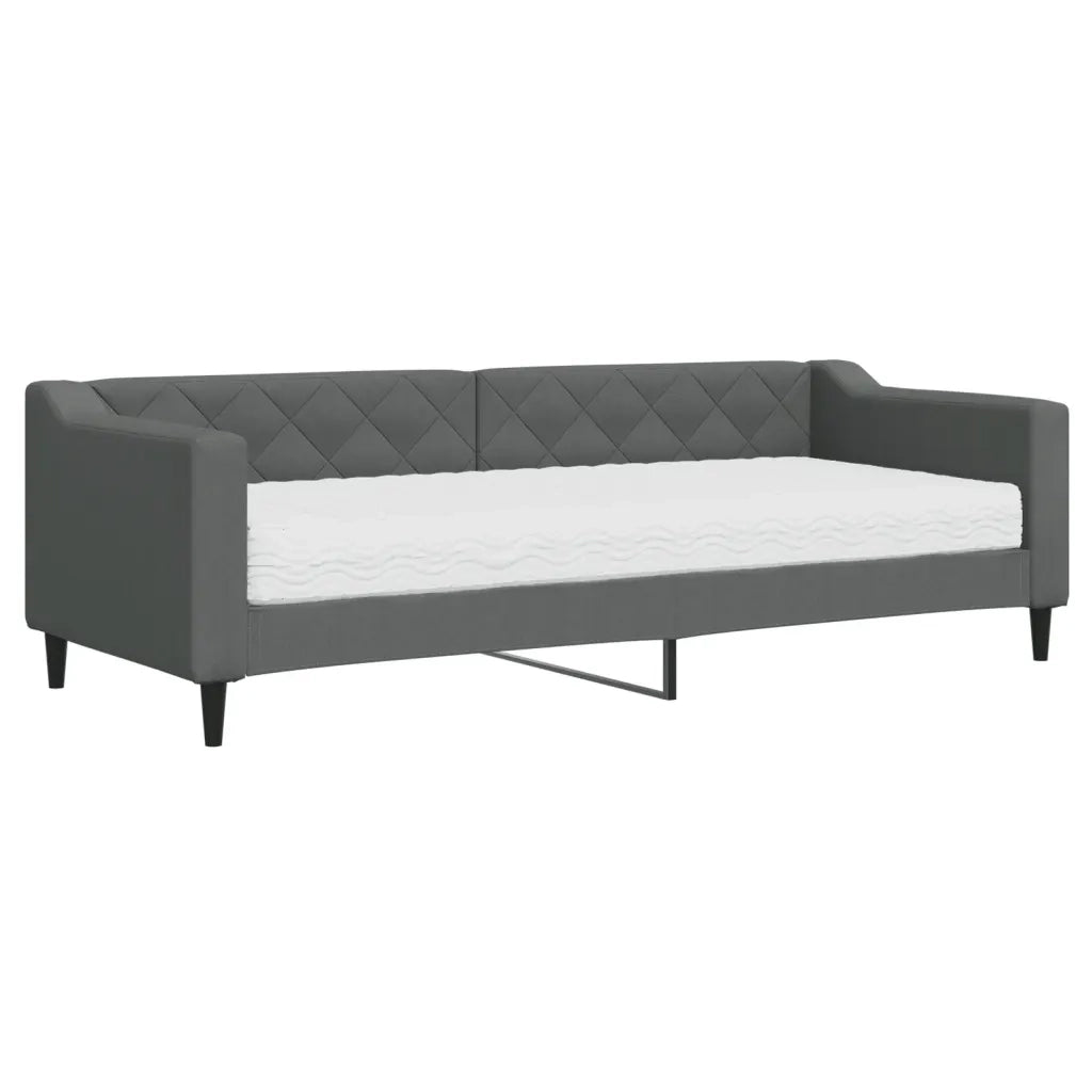 Divano letto | Sof¨¤ letto | Letto singolo con Materasso Grigio Scuro 80x200 cm in Tessuto