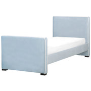 Letto singolo in velluto con telaio imbottito blu camera da letto stile moderno tradizionale
