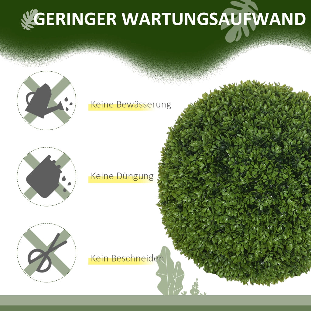 Set 2 Sfere Bosso Artificiali ¨C Xylo ¨C Piante Decorative UV Protette Verde per Interno Esterno