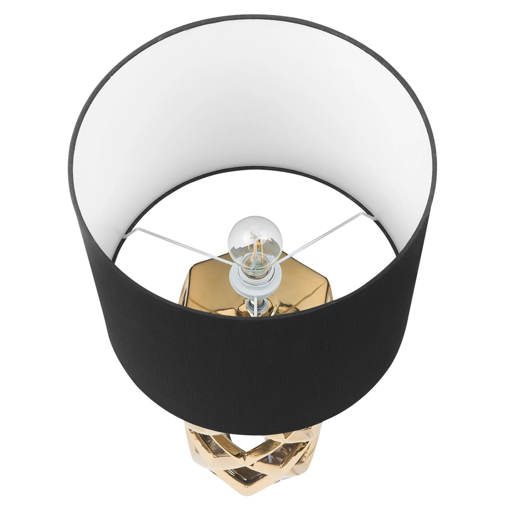 Lampada da Tavolo Base Dorata con Paralume Tamburo di colore ero abat jour  design moderno